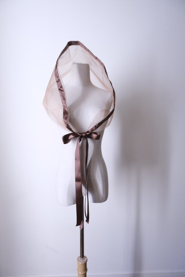 画像1: SIIILON Veil Wrap scarf brown (1)