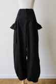 画像1: GO TO HOLLYWOOD Ruffled Flap Pocket Weather Cloth Pants black (1)