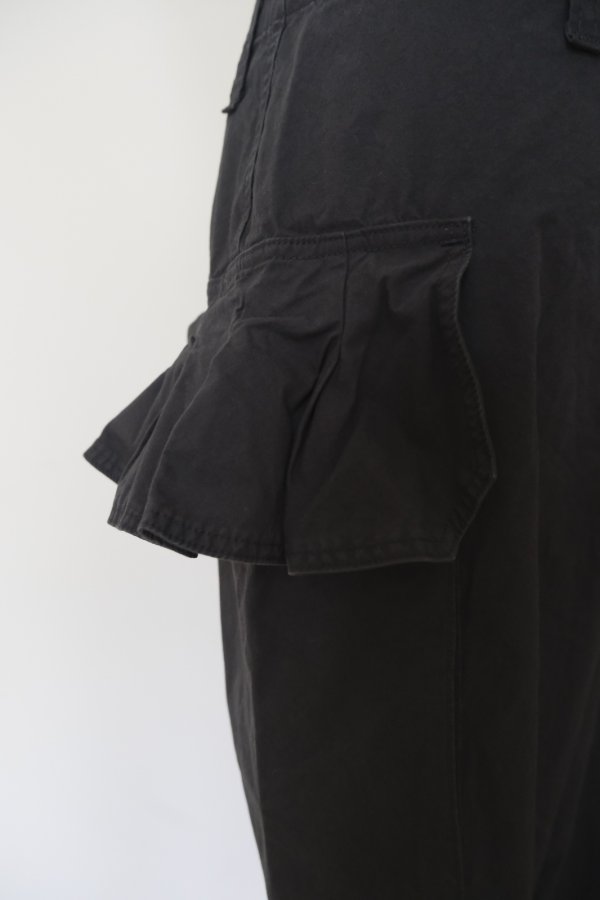 画像4: GO TO HOLLYWOOD Ruffled Flap Pocket Weather Cloth Pants black (4)