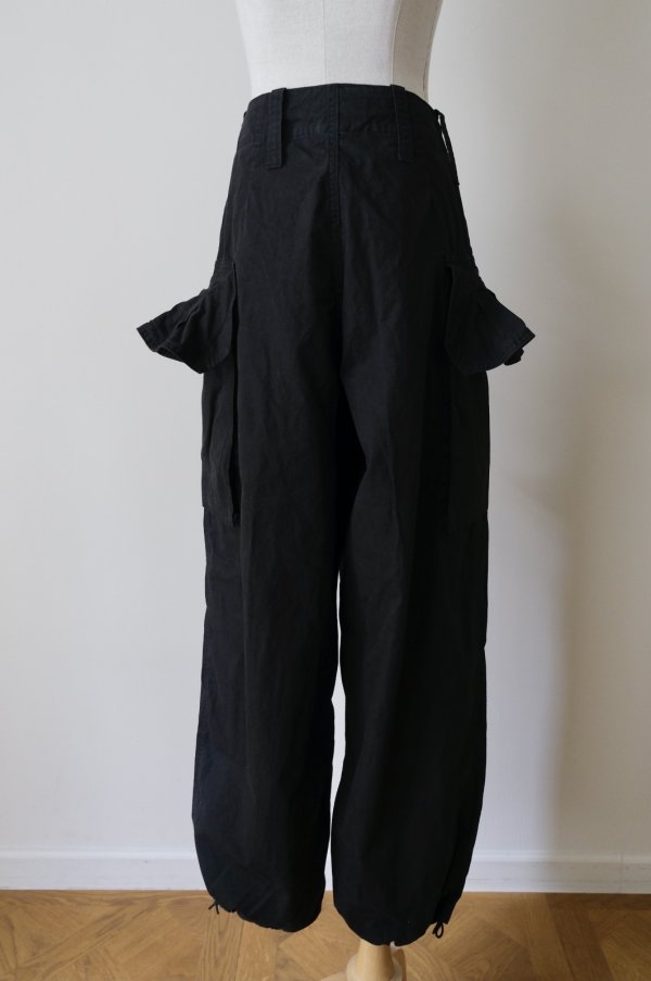 画像3: GO TO HOLLYWOOD Ruffled Flap Pocket Weather Cloth Pants black (3)