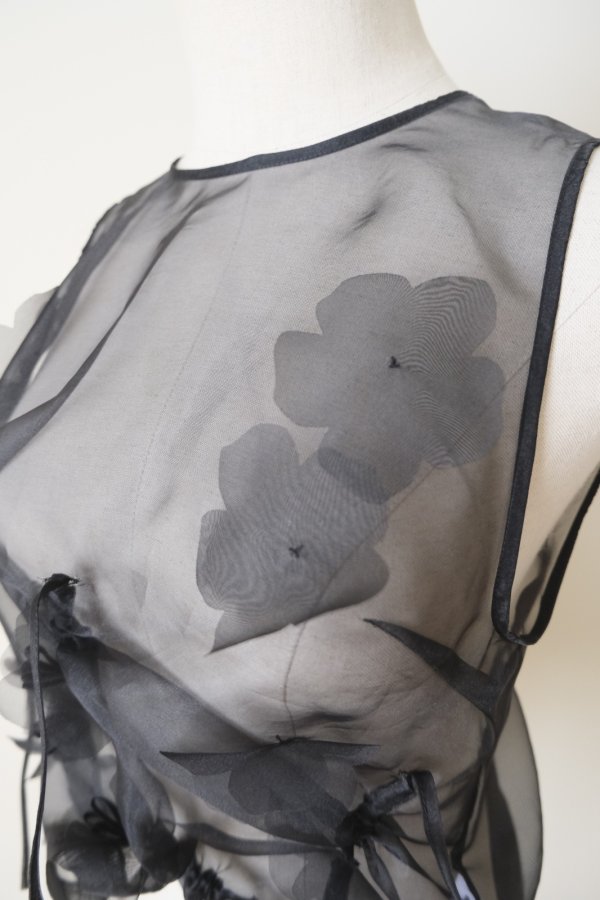 画像6: RIV NOBUHIKO (リブ ノブヒコ）ANSON FLOWER TOP black (6)