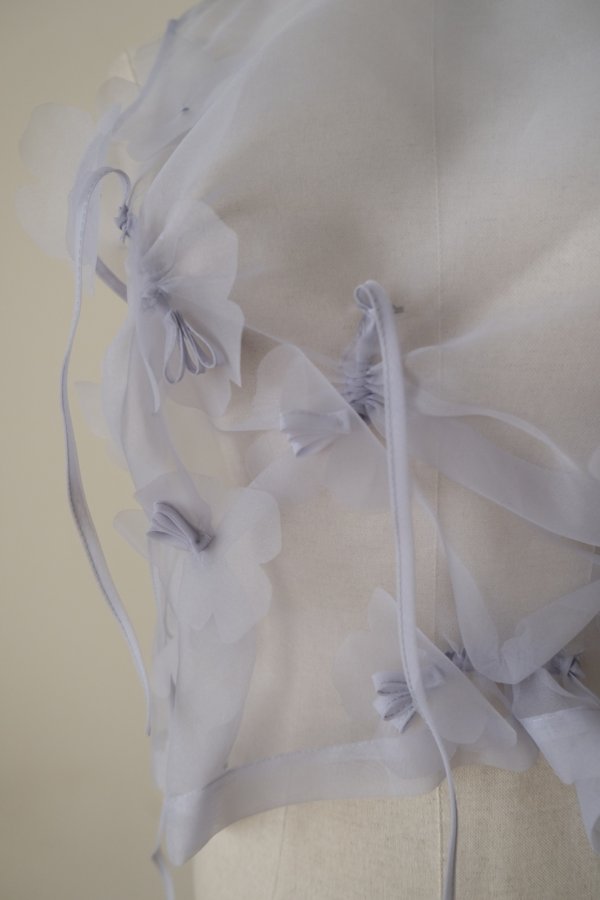 画像3: RIV NOBUHIKO (リブ ノブヒコ）ANSON FLOWER TOP light blue (3)