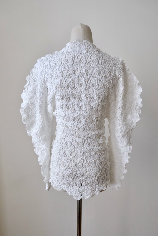 画像3: DECO depuis DECO depuis 1985 LACE UNEUNE TOPS 　white (3)