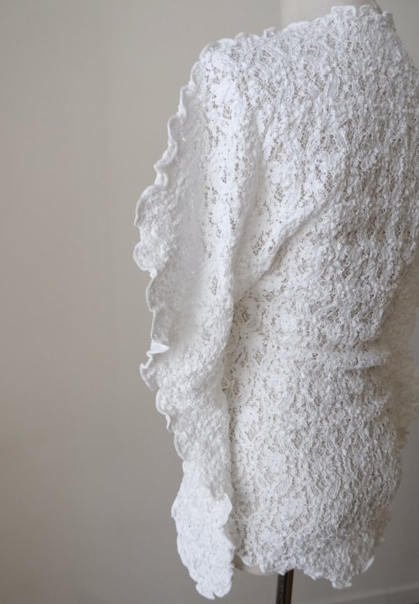 画像4: DECO depuis DECO depuis 1985 LACE UNEUNE TOPS 　white (4)