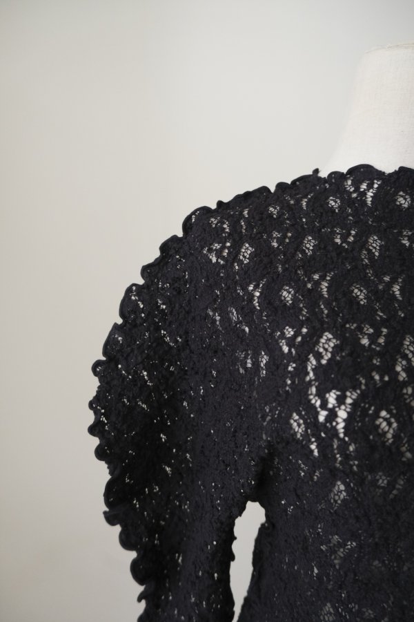 画像4: DECO depuis DECO depuis 1985 LACE UNEUNE TOPS black (4)