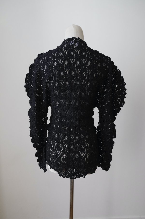 画像3: DECO depuis DECO depuis 1985 LACE UNEUNE TOPS black (3)