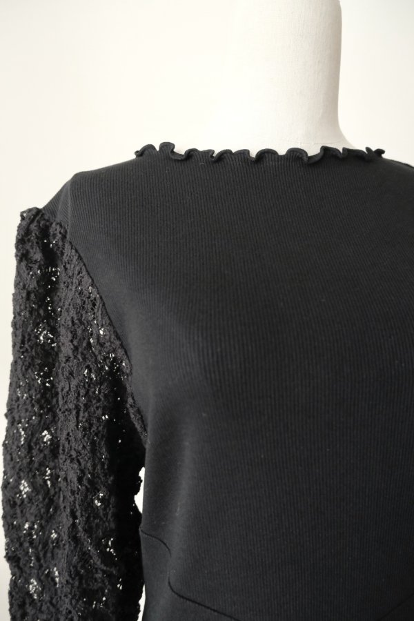 画像4: DECO depuis DECO depuis 1985 LACE RIB TOPS  black (4)