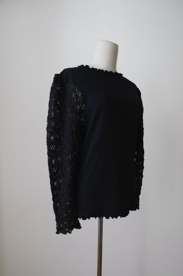 画像2: DECO depuis DECO depuis 1985 LACE RIB TOPS  black (2)