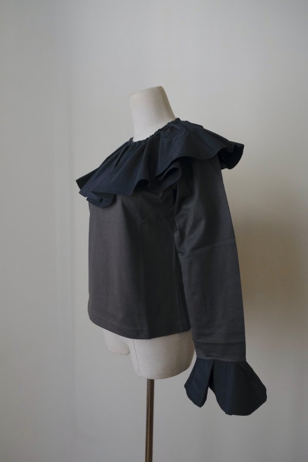 画像2: NON TOKYO OVER COLLAR L/S TOP grary (2)