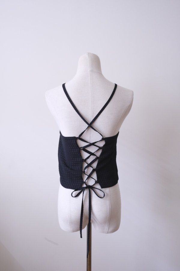 画像1: YuumiAria（ユウミアリア）SHEER CAMISOLE black (1)