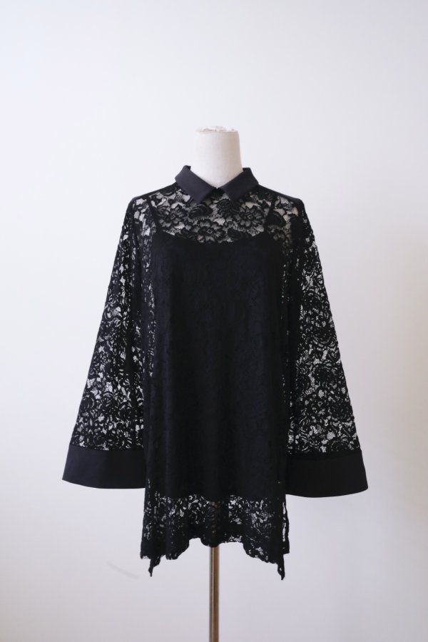 画像1: LOKITHO (ロキト）LACE L/S SHIRTS black (1)