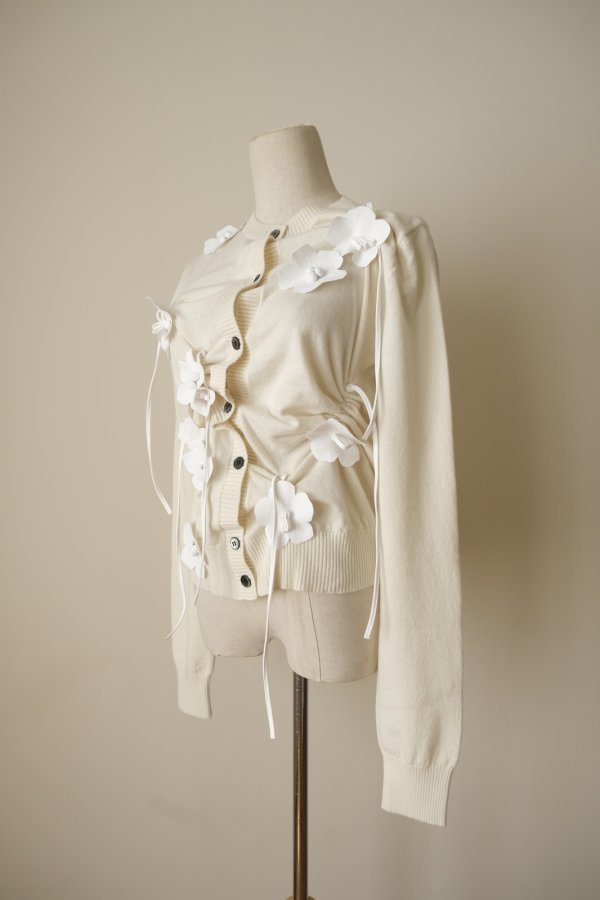 画像2: RIV NOBUHIKO (リブ ノブヒコ）EDIS FLOWER CARDIGAN white (2)