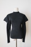 画像1: uca power shoulder rib pullover　charcoal (1)