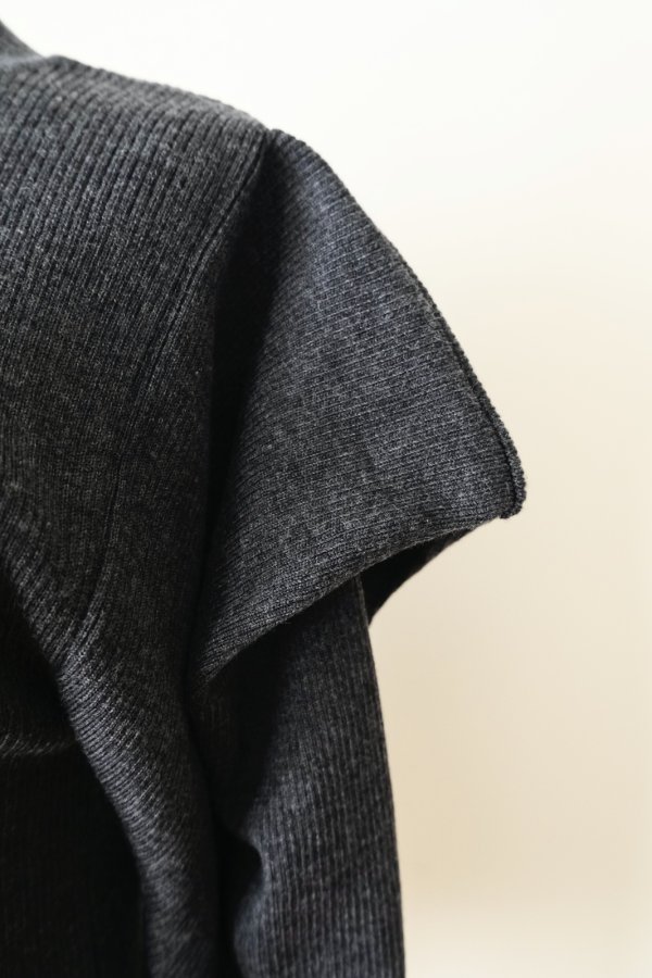 画像4: uca power shoulder rib pullover　charcoal (4)