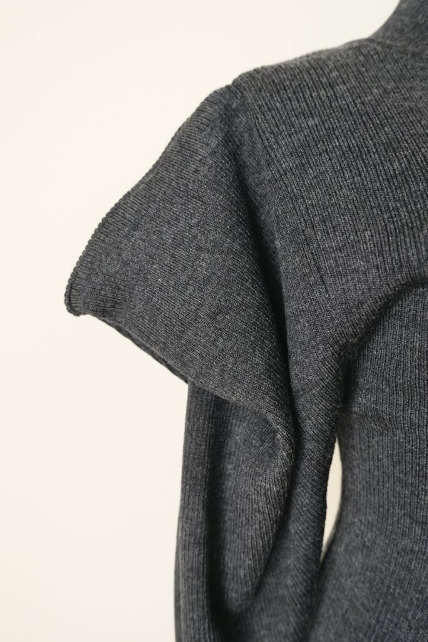 画像5: uca power shoulder rib pullover　charcoal (5)