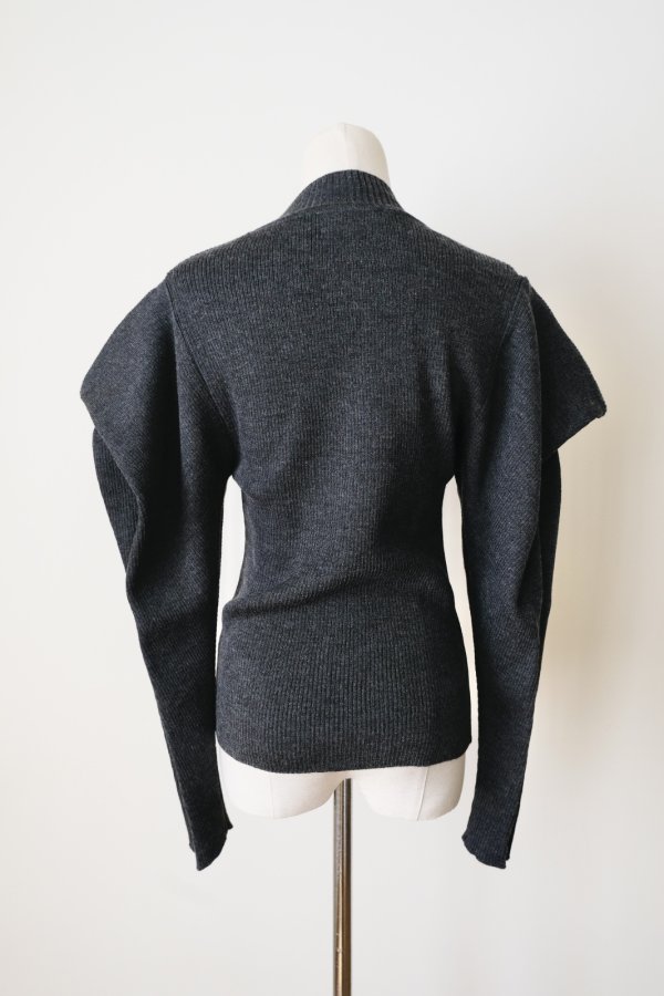 画像3: uca power shoulder rib pullover　charcoal (3)