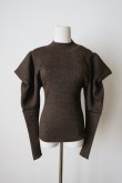 画像1: uca power shoulder rib pullover　melange brown (1)