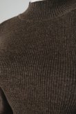画像4: uca power shoulder rib pullover　melange brown (4)
