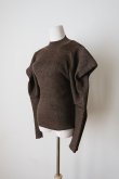 画像2: uca power shoulder rib pullover　melange brown (2)