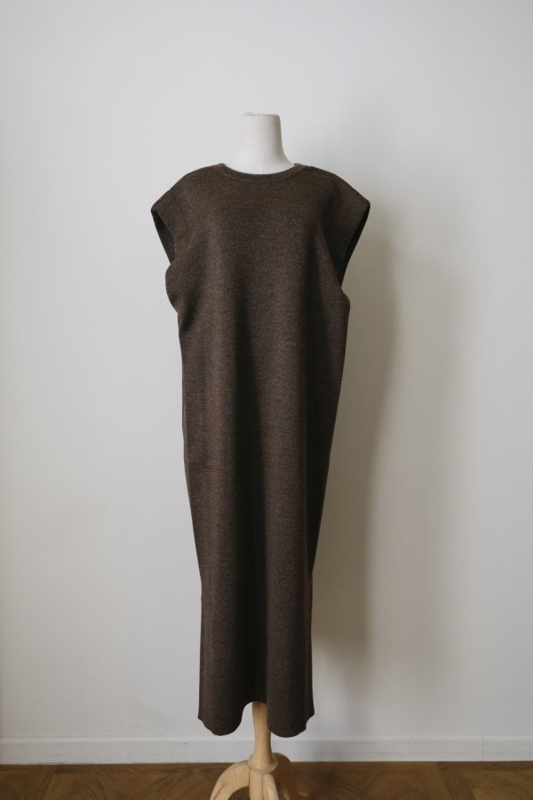 画像1: uca smooth knit slwwveless dress melange brown (1)