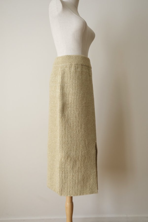 画像2: uca tweed knit silk skirt M yellow (2)