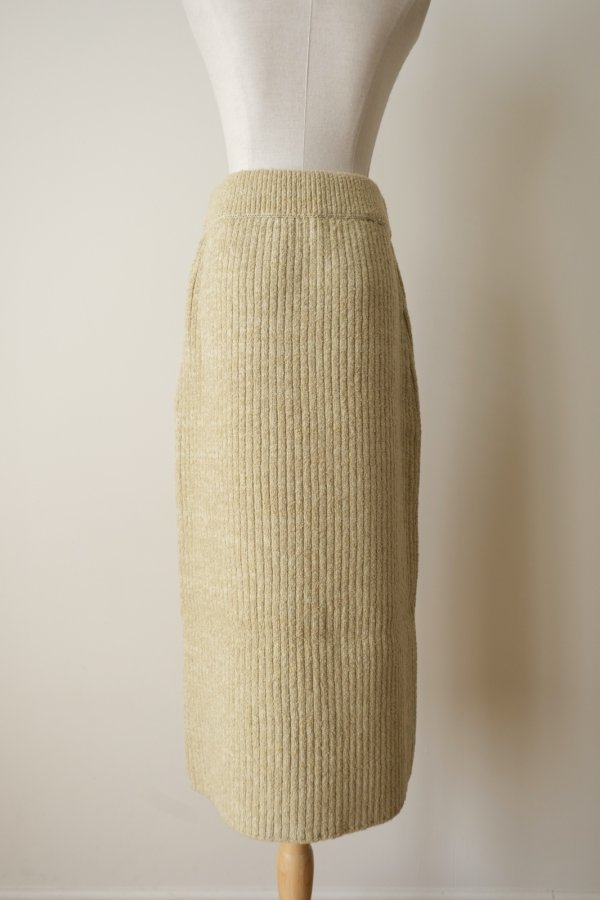 画像3: uca tweed knit silk skirt M yellow (3)