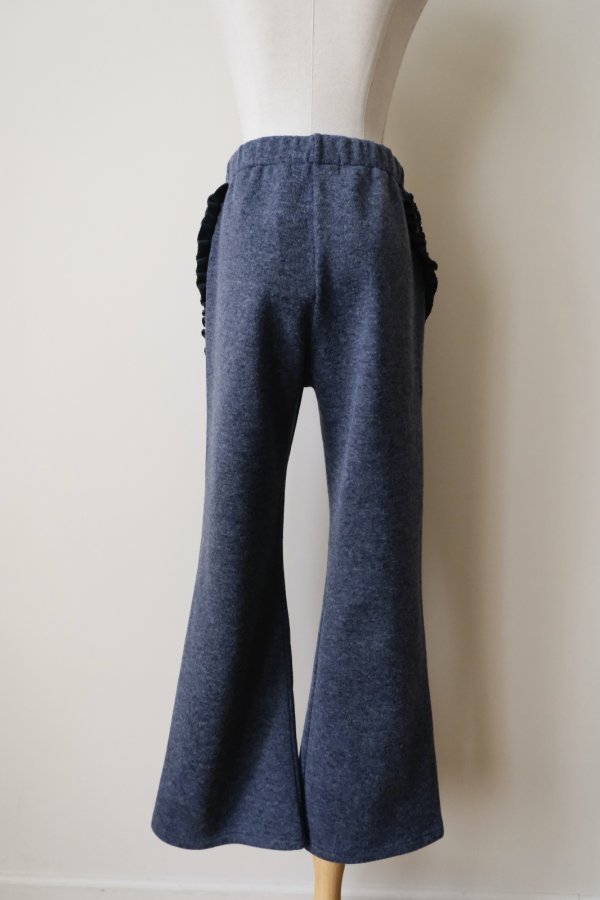 画像2: naokitomizuka bonded knit frill pants blue (2)