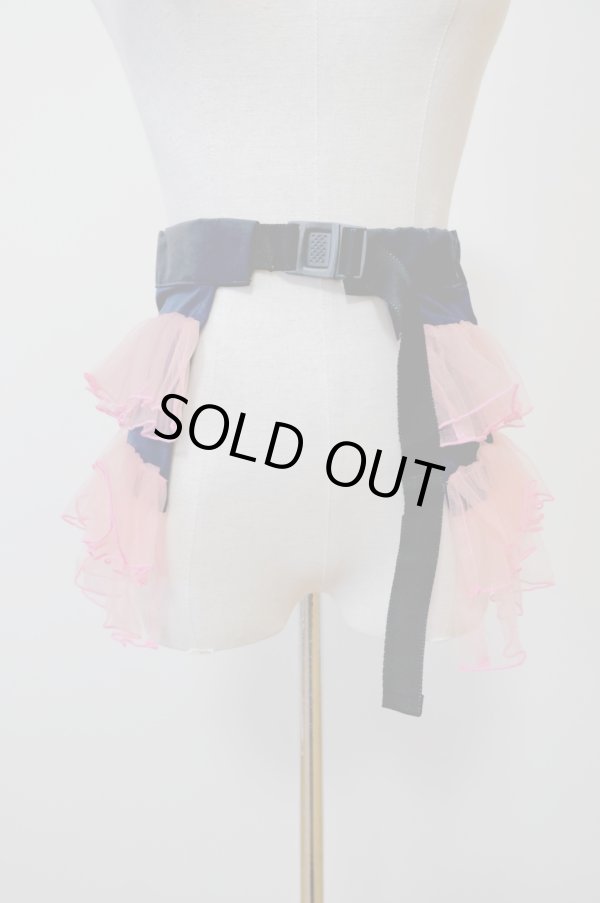 画像2: NON TOKYO TULLE FRILL BELT navy pink (2)