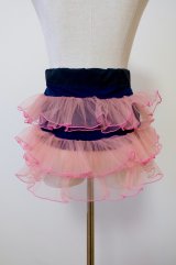 【ノントーキョー】フリルベスト ドローコード ネイビー ギャザー 日本製 レースアップサスペンダーティアードセットアップ（ワンピース