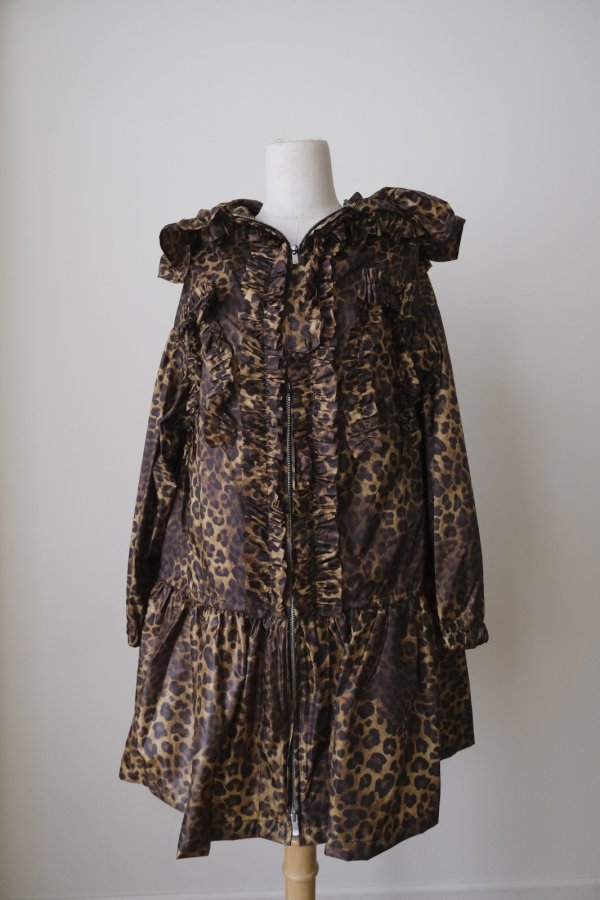 画像1: naokitomizuka Leopard frill blouson brown (1)