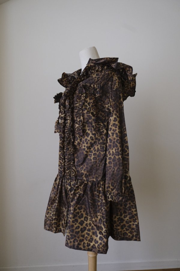 画像2: naokitomizuka Leopard frill blouson brown (2)