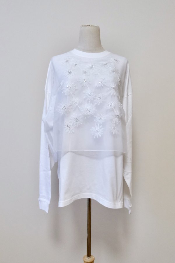 画像1: Yuumi ARIA EMBROIDERY LONG SLEEVE TOPS white (1)