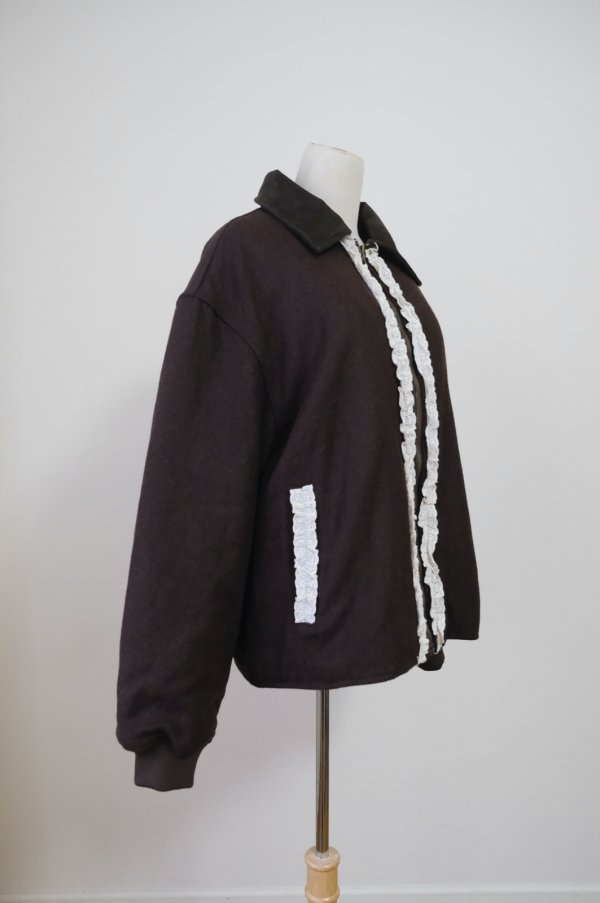 画像3: sister jane Vesta Lace Trim Bomber Jacket (3)