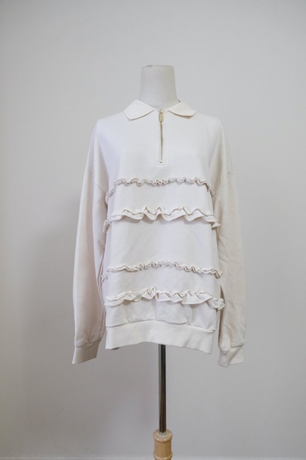 画像1: sister Vela Ruffle Polo Sweatshirt (1)