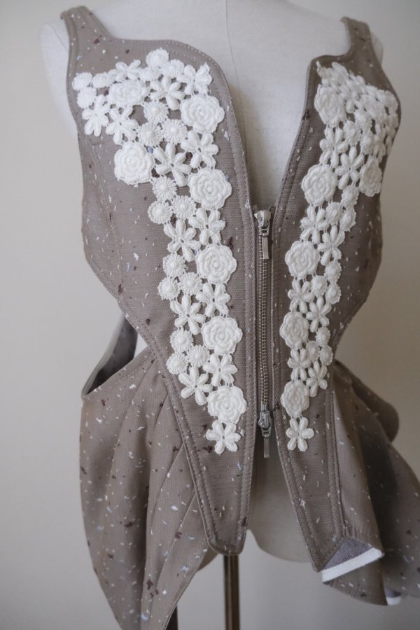 画像4: AOIWANAKA  Stardust Jacquard Asymmetric Vest (4)