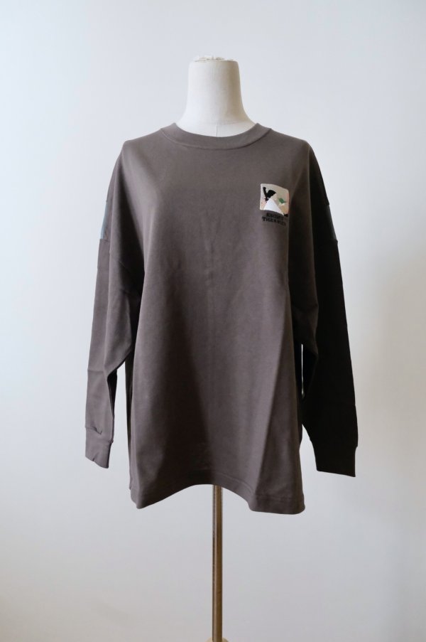 画像1: STOF TALK ON YOUR BACK L/S T-SHIRT CHACOAL (1)