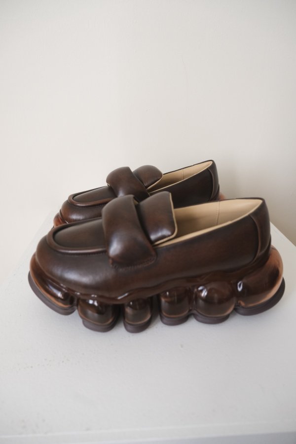 画像1: MIKIOSAKABE JEWELRY PUFF LOAFER brown (1)
