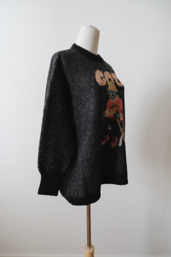 画像2: bedsidedrama GOD Only Knows Knit Sweater   BLACK (2)