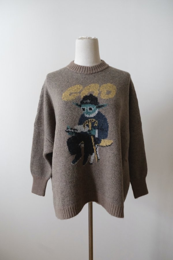 画像1: bedsidedrama GOD Only Knows Knit Sweater  MOSS (1)