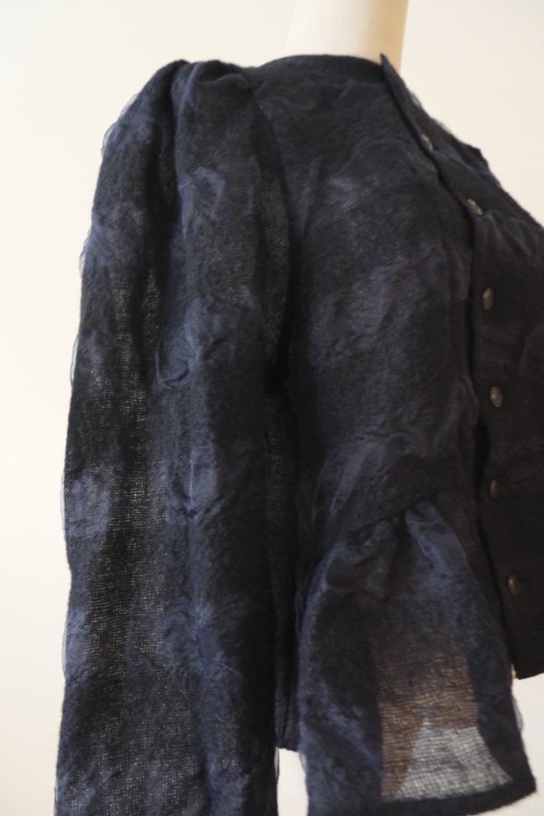 画像5: Yuumi ARIA BORDER CARDIGAN navy black (5)