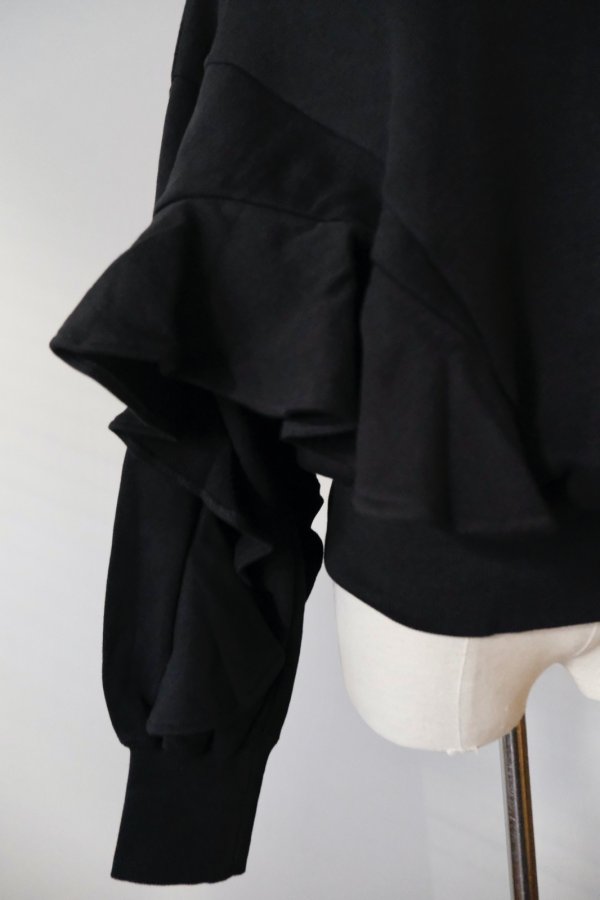 画像4: naokitomizuka (ナオキトミヅカ) WILD THINGS Half zip ruffled sweat shirt black (4)