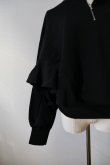 画像7: naokitomizuka (ナオキトミヅカ) WILD THINGS Half zip ruffled sweat shirt　black (7)