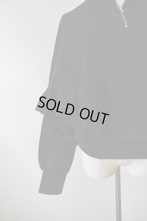 画像7: naokitomizuka (ナオキトミヅカ) WILD THINGS Half zip ruffled sweat shirt　black (7)