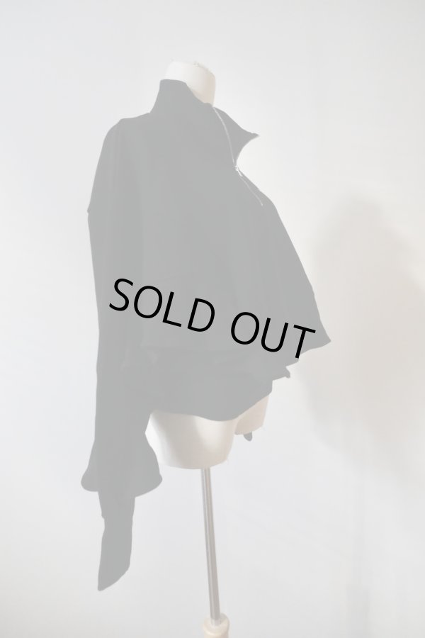 画像2: naokitomizuka (ナオキトミヅカ) WILD THINGS Half zip ruffled sweat shirt　black (2)