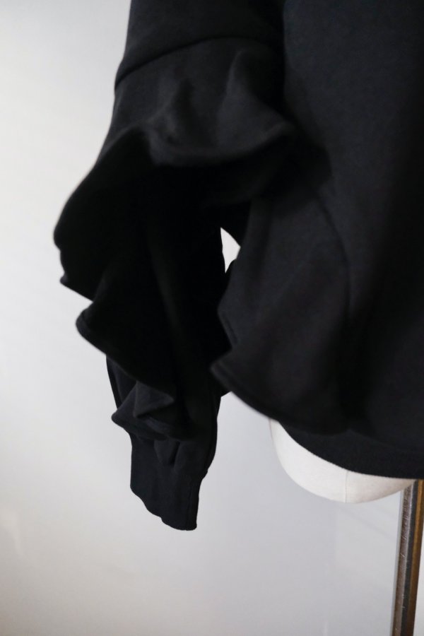 画像6: naokitomizuka (ナオキトミヅカ) WILD THINGS Half zip ruffled sweat shirt black (6)