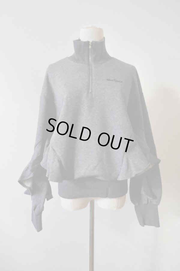 画像1: naokitomizuka (ナオキトミヅカ) WILD THINGS Half zip ruffled sweat shirt　grey (1)