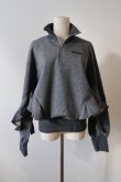 画像2: naokitomizuka (ナオキトミヅカ) WILD THINGS Half zip ruffled sweat shirt　grey (2)