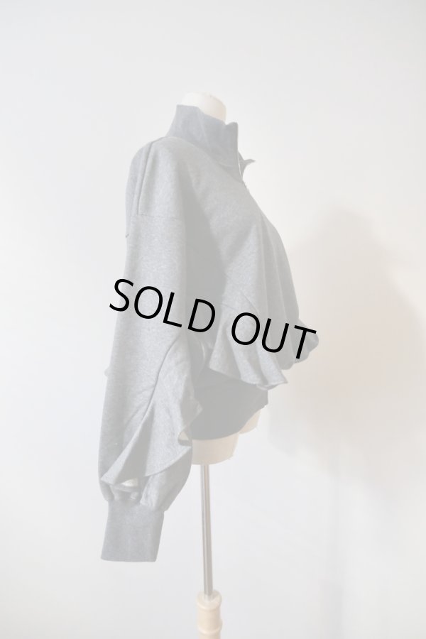 画像4: naokitomizuka (ナオキトミヅカ) WILD THINGS Half zip ruffled sweat shirt　grey (4)