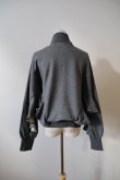 画像3: naokitomizuka (ナオキトミヅカ) WILD THINGS Half zip ruffled sweat shirt　grey (3)