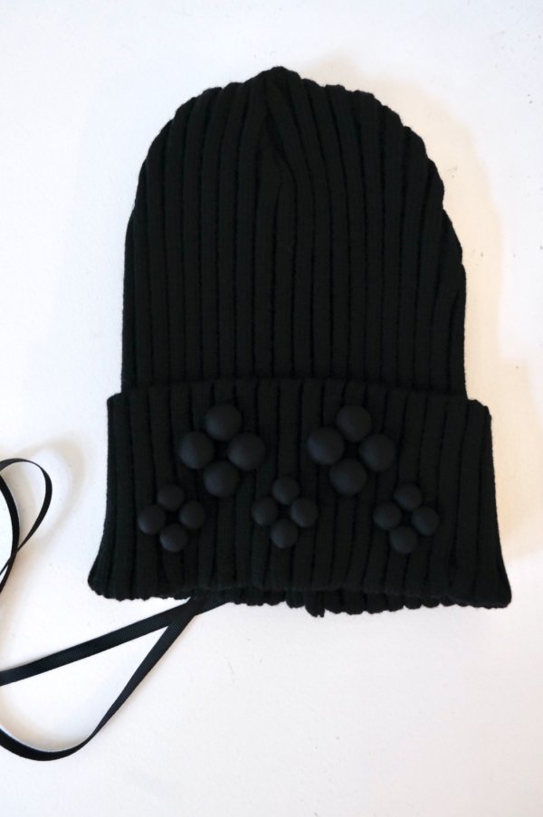 画像1: RIV NOBUHIKO (リブ ノブヒコ）RAMMI KNIT CAP black (1)